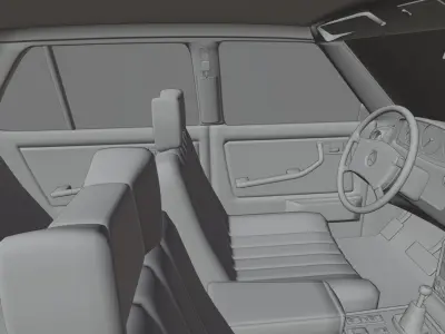 Mercedes Benz W123 Car Low-poly 3D model