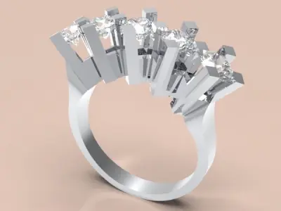 Diamond ring 3D print model