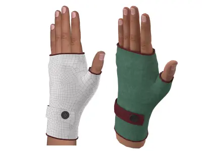fingerless gloves 1 3D model