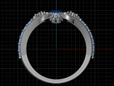 STL 3DM Print Ready Women Diamond Ring Lightweight Printable  3D print model 80