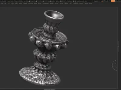 classic candlestick 3dprint  and low poly model PBR Low-poly 3D model