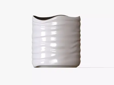 White Plastic Basket h180 Low-poly 3D model