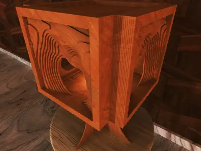 parametric square wood lamp 3D print model