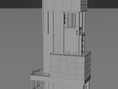 Modernist Style Skyscraper 3D model