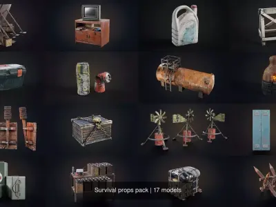 Survival props pack 3D Model Collection