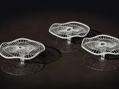 Beach or Pool Side Canopy Set 3D model