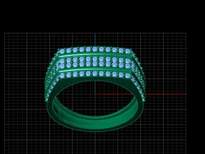 Print Ready STL 3DM  Gents Rings Diamond Men Ring  3D print model 186