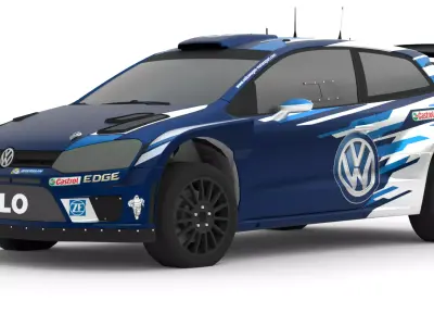  Volkswagen Polo R WRC 3D Model  High-Quality Detailed Design Low-poly 3D model