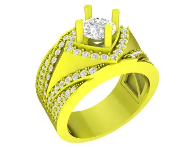 A7336 Luxury Korean Style Diamond Men Ring 3D Model 3D print model
