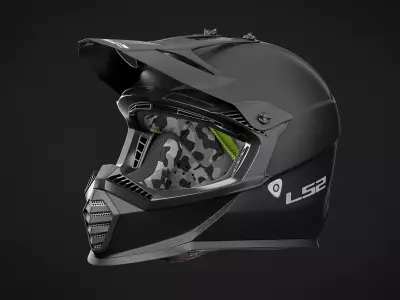 Motocross Helmet LS2 - Matte Version 3D model