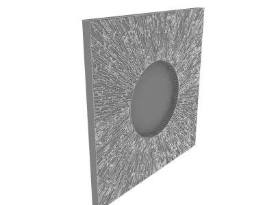 Brabbu huli rectangular brass mirror 3d model 3D model