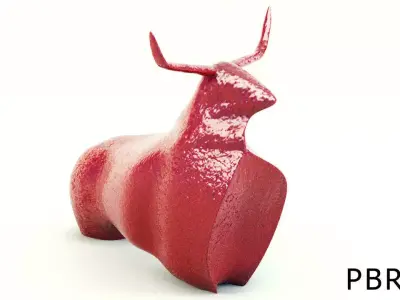 Stylised Bull Sculpture 3D model