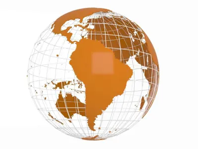 Globe News Skeleton Ginger Color 3D model