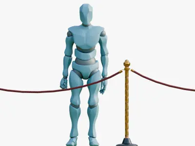 Velvet Rope Stanchion 3D model
