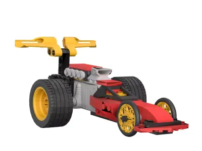 Lego Racing Car Low-poly 3D model