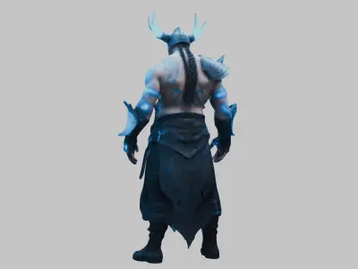 Male Fantasy Viking Barbarian Character Low-poly 3D model