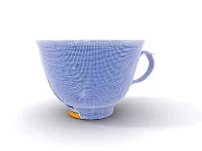 Blue Floral Porcelain Teacup model pack Low-poly 3D model