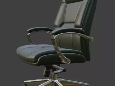 Dark Green Leather Executive Office Chair High Detail 3D Model 3D model