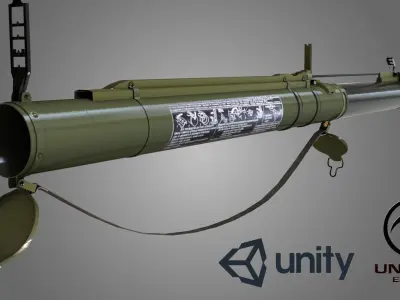 RPG-18 game ready 3d model with 4K-PBR textures for any engines Low-poly 3D model