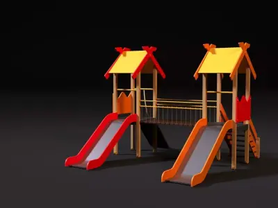 Childrens game complex hills 3D model