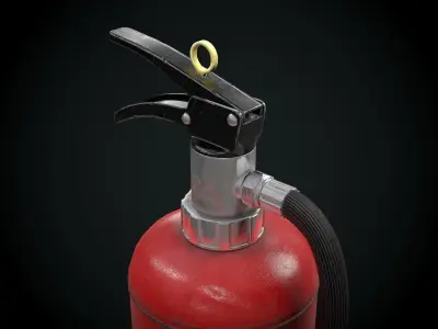 Japanese Fire extinguisher for Games Low-poly 3D model