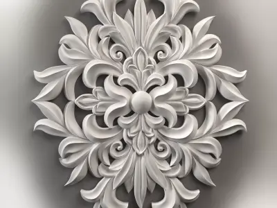 Wall decor flowers with leaves for milling CNC machines 3D print model