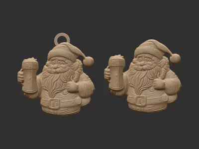 christmas fun sanda with beer  3D print model