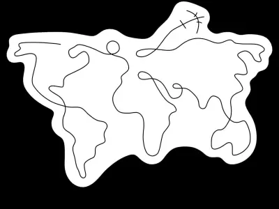 World Map Neon Sign 3D model purchase
