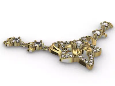 Necklace Flower R-001 3D print model