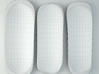 Large Naga Tribal Wood Bowls 3D model