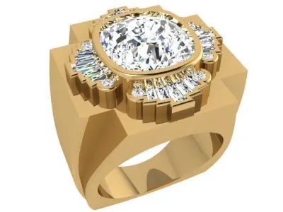 Cushion Cut Ring 3818 3D print model