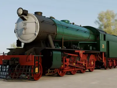 ex-WD KCR Austerity 2-8-0 Low-poly 3D model