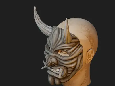 Hannya Samurai Oni Mask 6 3D print model