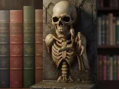 skeleton bookend 3D print model