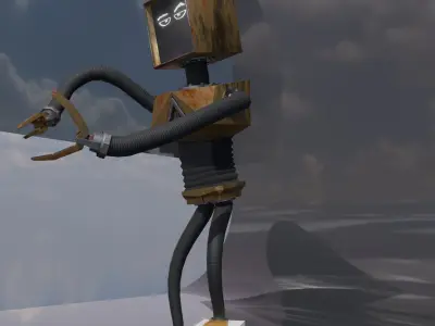 Nautical Robot Rigged - PBR 2K Free low-poly 3D model