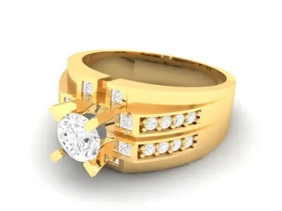 Luxury Baguette Side Stone Diamond Ring Design 176 3D print model