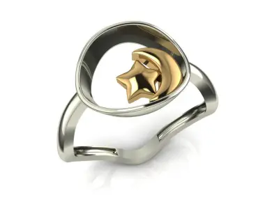 Moon ring 3D print model