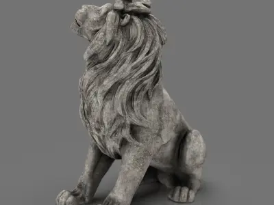 Lion Statue Low-poly 3D model