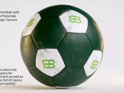 Realistic Football Soccer Ball with Stitches and Design Zones 3D model