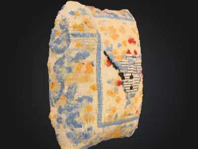 Knitted Pillow with Chicken Pattern Low-poly 3D model