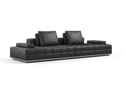 Modern Italian three-person sofa living room leathe 3D model