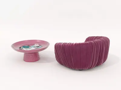 Modern Coffee Table and Armchair Set 67 3D model
