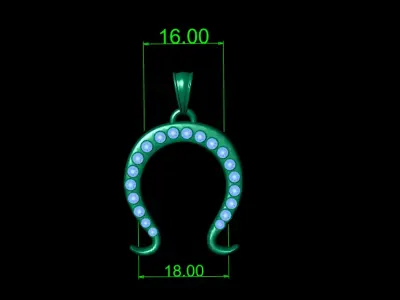 HORSE SHOE PENDANT 3D PRINTABLE MODEL  3D print model