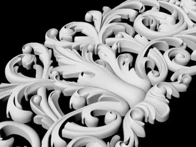 Central decor ornament for furniture 3D model 943