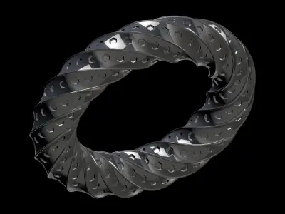 thorusholes spiral ring 3D print model