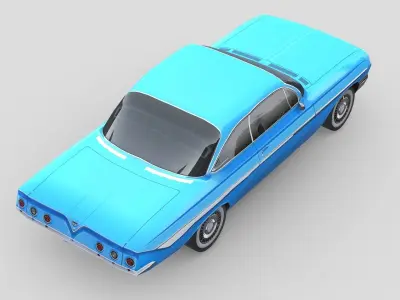 Chevrolet Impala Coupe 1961 Low-poly 3D model