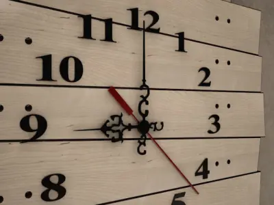 Wooden Wall Clock 16 3D model