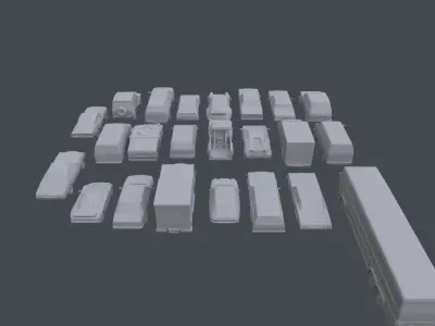 Cars pack  Low-poly 3D model