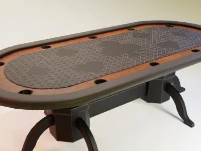 Poker table Low-poly 3D model