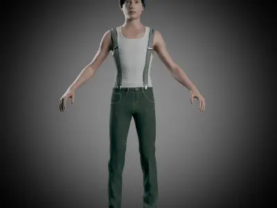 Game Ready Low Poly Rigged Character Jughead Low-poly 3D model